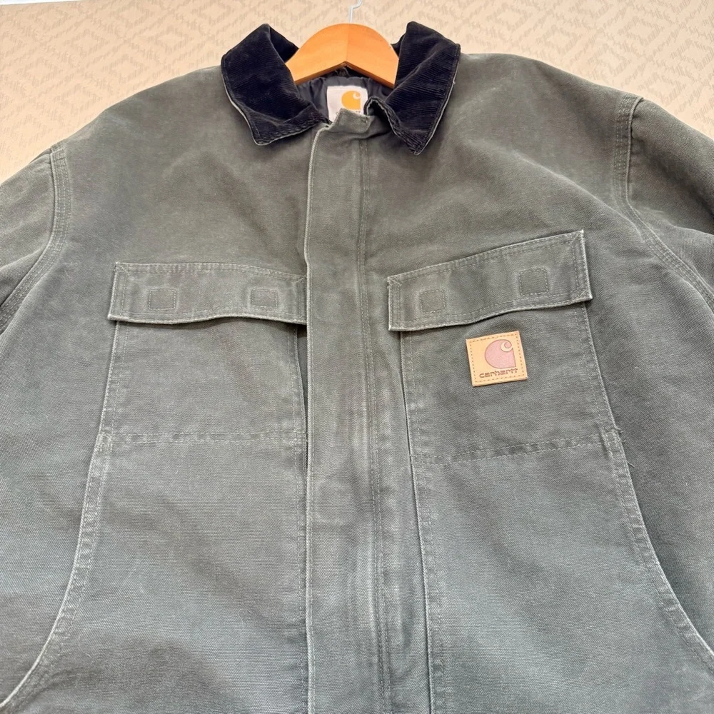Carhartt Arctic Jacket Nylon Quilt Lined Mens C26 MOS Moss Green Canvas Size XL